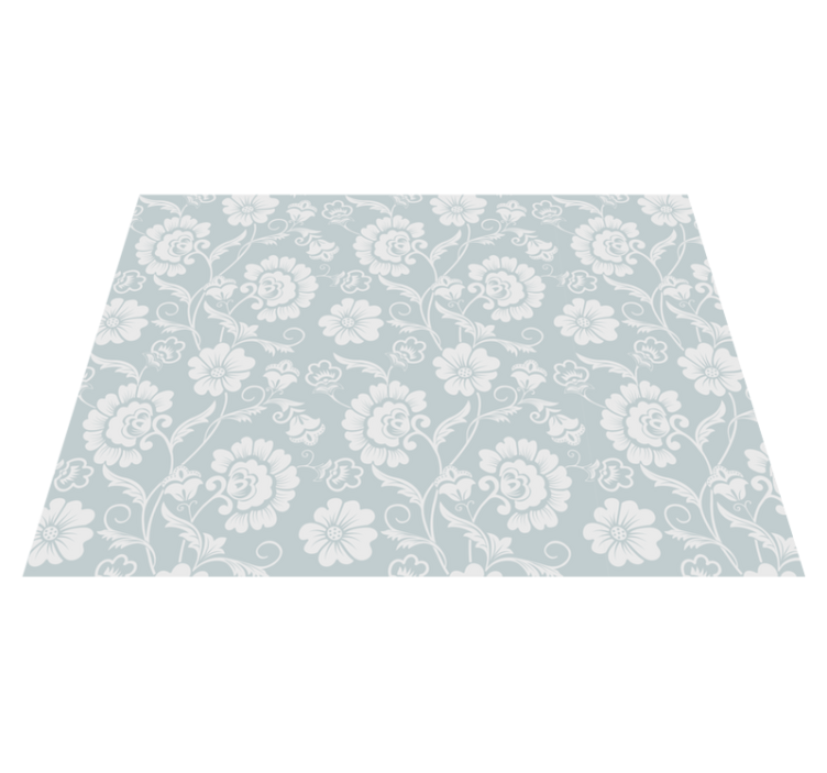 Alfombra vinílica gris patrón floral elegante - TenVinilo
