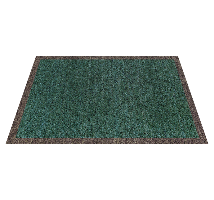 Alfombra minimalista verde teplon y beige - TenVinilo