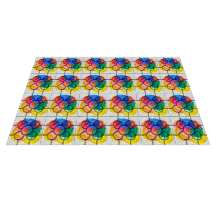 Alfombra de vinilo vintage azulejos de calle coloridos de Bilbao - TenVinilo