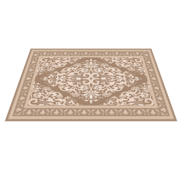 Alfombra vinílica beige diseño oriental - TenVinilo
