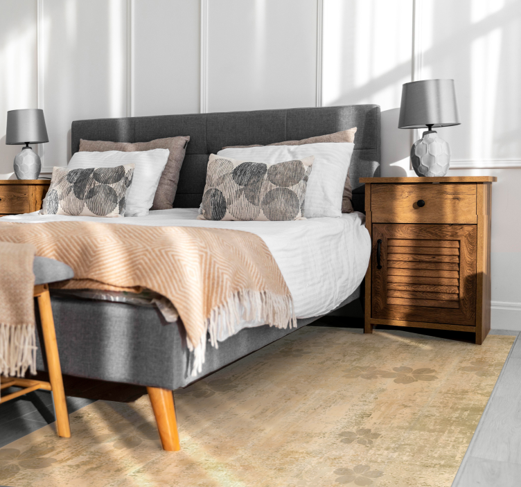 Alfombra vinílica salón sutil elegancia floral - TenVinilo