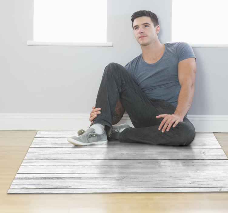 Alfombra vinílica madera vintage gris claro - TenVinilo