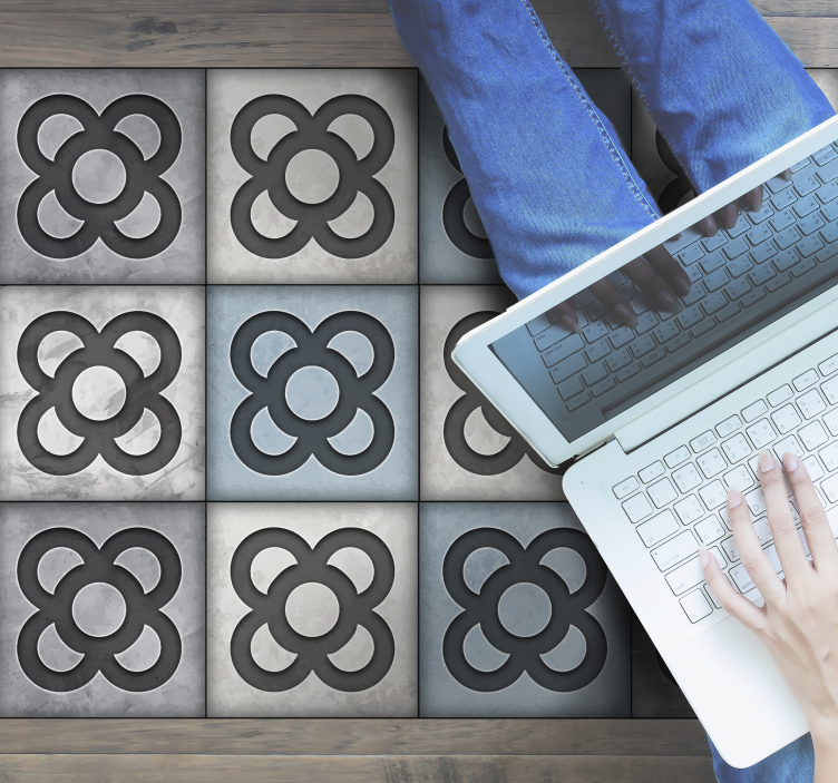 Alfombra vinílica gris panot de Barcelona - TenVinilo