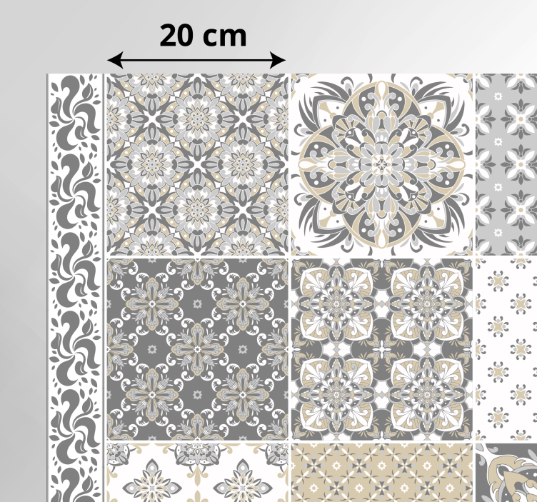 Alfombra vinilo cocina hidráulica patrón azulejos vintage - TenVinilo