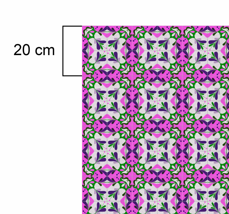 Alfombra de vinilo vintage azulejo hidráulico rosa - TenVinilo