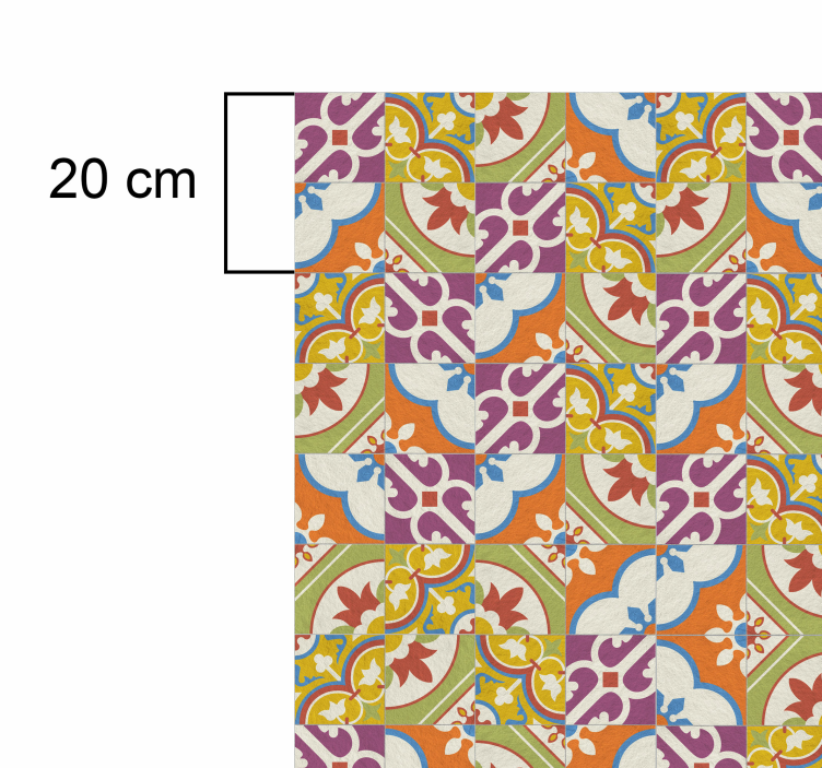 Alfombra de vinilo vintage patrones de baldosas ornamentales - TenVinilo