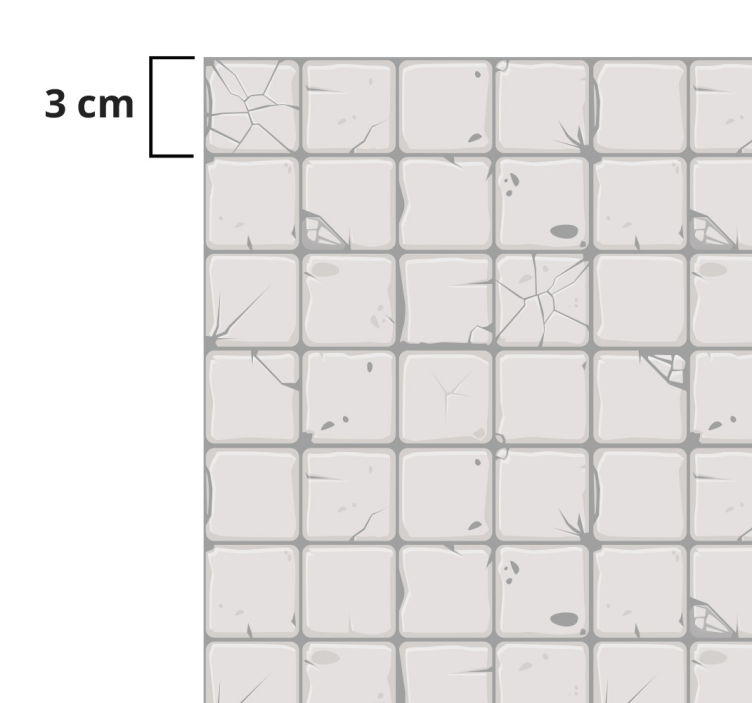 Alfombra vinílica baño pared de azulejos blancos viejos - TenVinilo