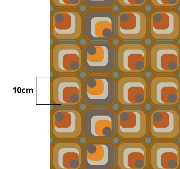 Alfombra vinílica vintage bloques de colores retro - TenVinilo