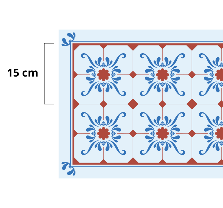 Alfombra vinílica azulejos azulejo ornamental - TenVinilo