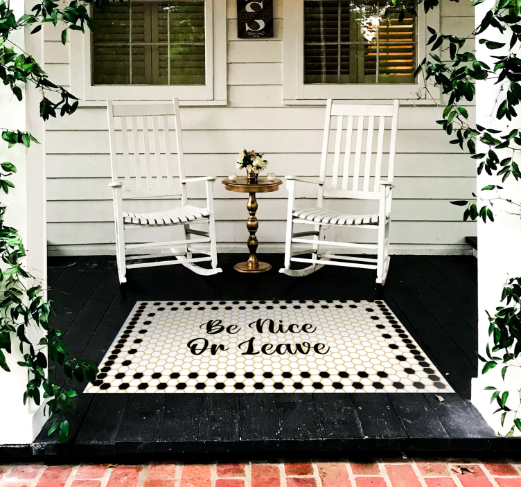 Alfombra vinílica frase sea agradable - TenVinilo