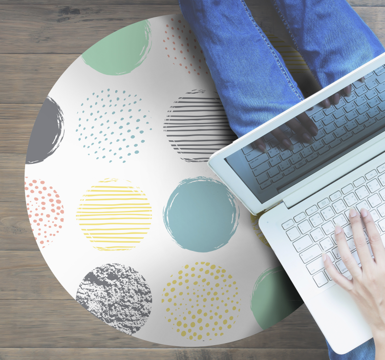 Alfombra vinílica redonda en tonos pastel - TenVinilo