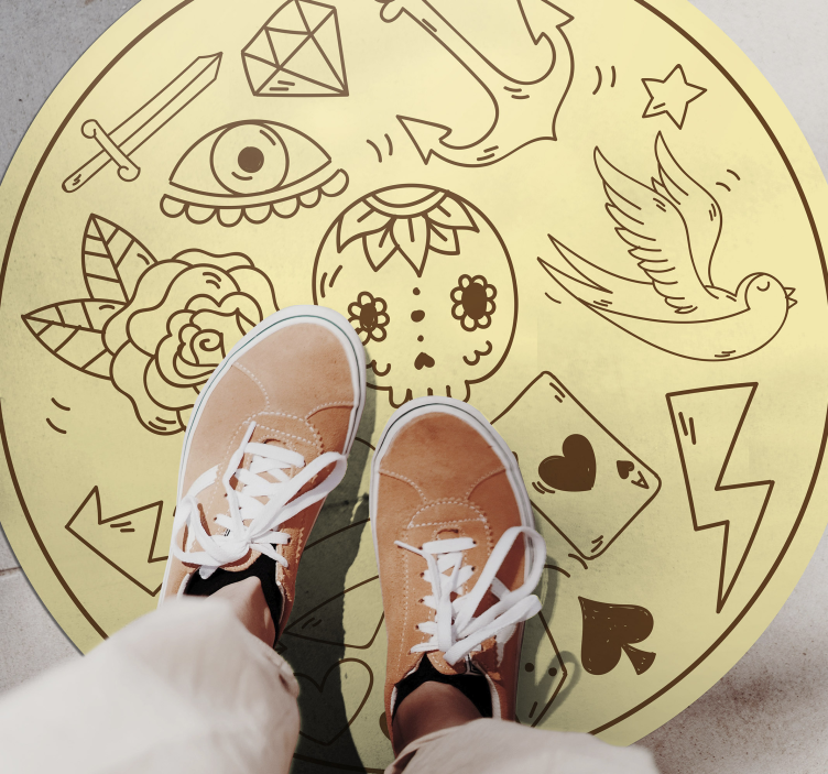 Alfombra vinílica nórdica nómada crema - TenVinilo