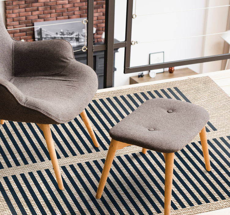 Alfombra vinílica nórdica nórdica azul marino - TenVinilo