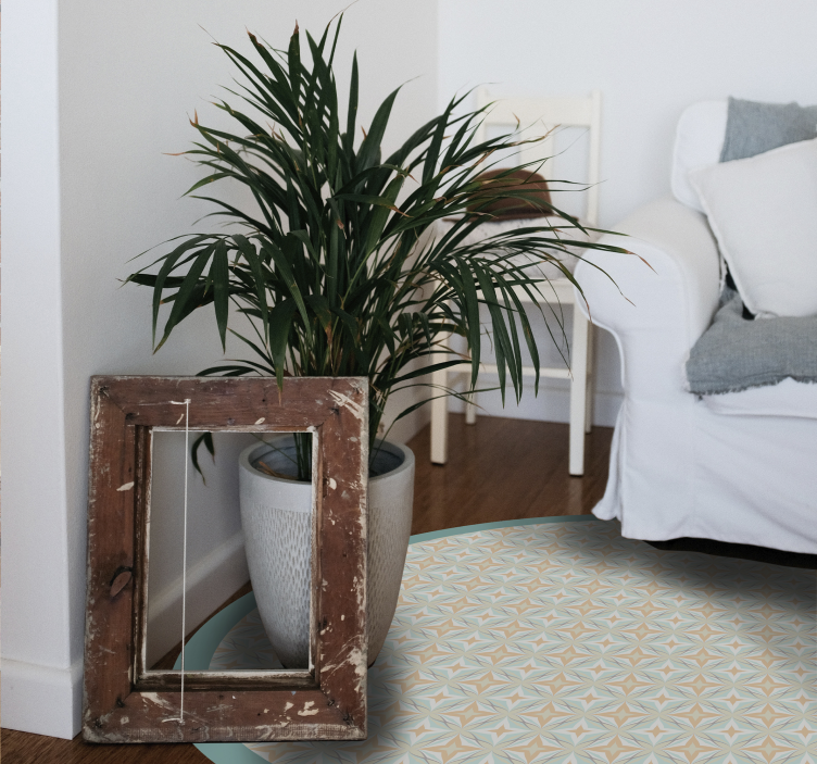 Alfombra vinílica nórdica Estilo nórdico con círculos - TenVinilo