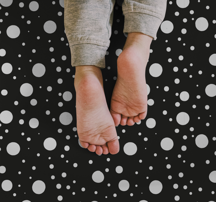 Alfombra vinílica nórdica Niños de estilo con puntos pequeños y g - TenVinilo