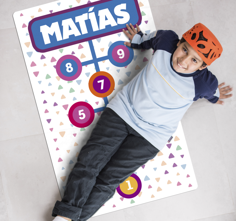 Alfombra de vinilo rayuela personalizable  - TenVinilo