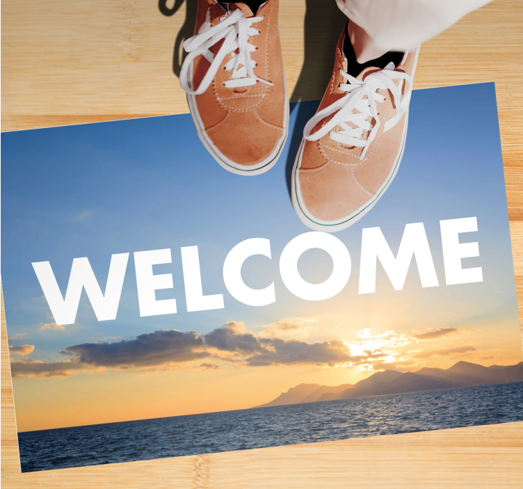 Alfombra vinilo recibidor Paisaje de bienvenida - TenVinilo