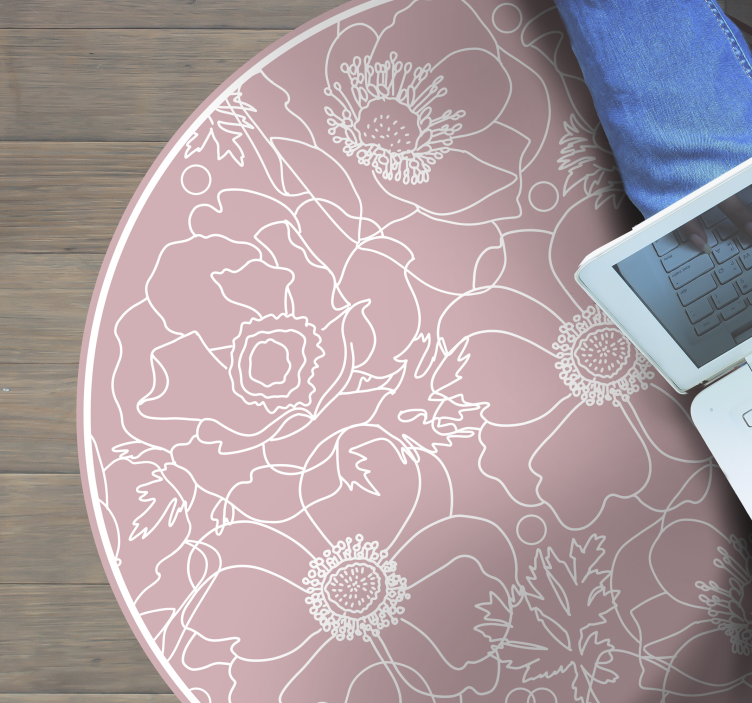 Alfombra vinilo salón textura elegante pintura rosa - TenVinilo