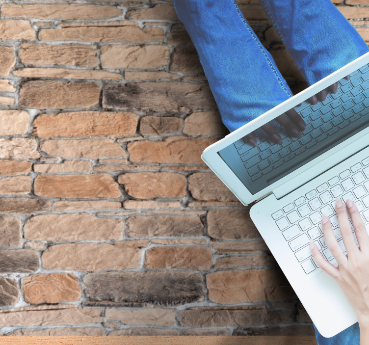 Alfombra vinílica textura Patrón rústico de ladrillos de piedra m - TenVinilo