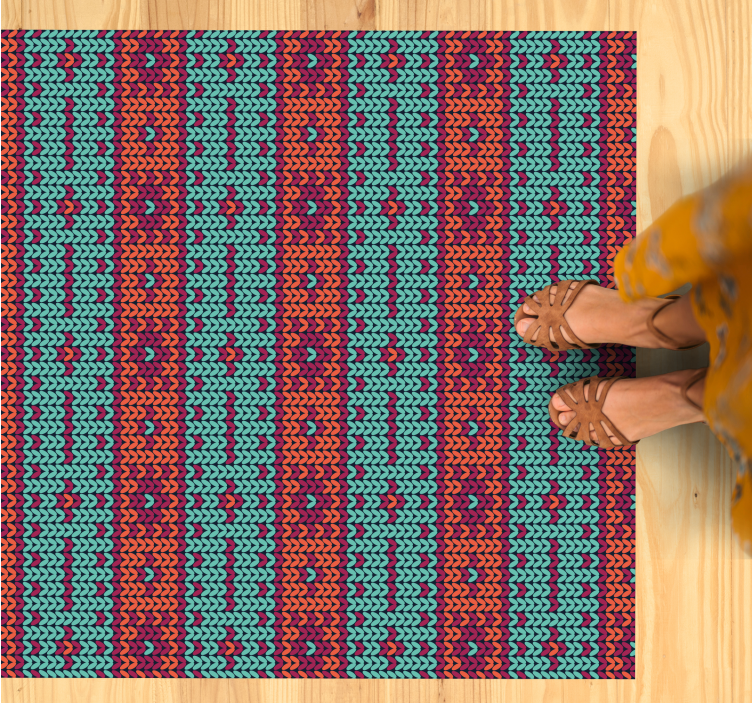 Alfombra vinílica textura Rayas multicolor imitación fibra natura - TenVinilo