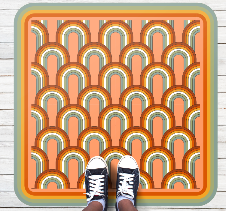 Alfombra vinílica vintage Arcoiris como el patrón de los 70 - TenVinilo