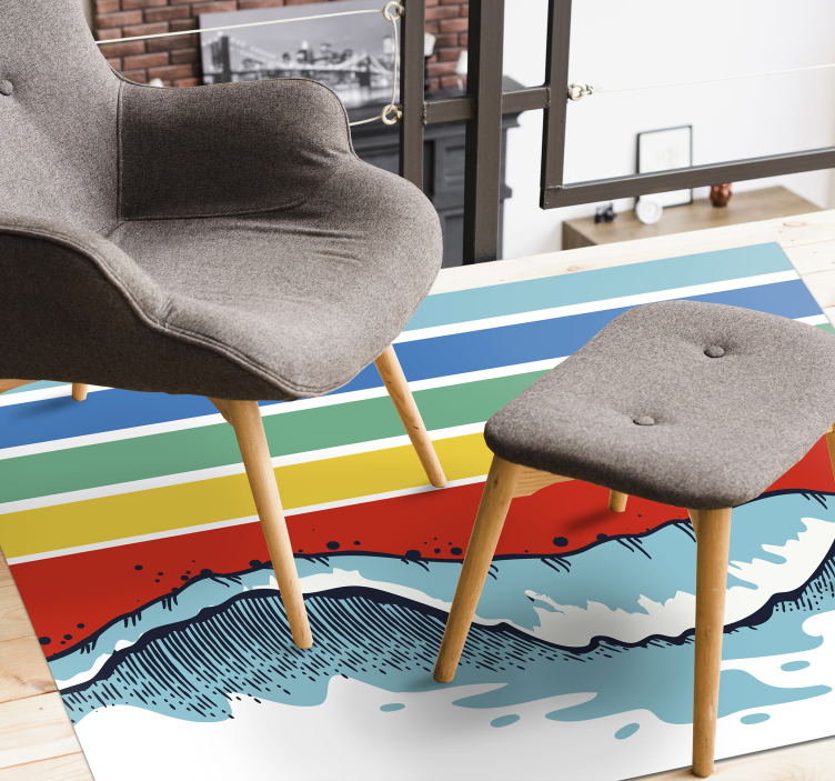 Alfombra vinílica vintage Ondas retro - TenVinilo