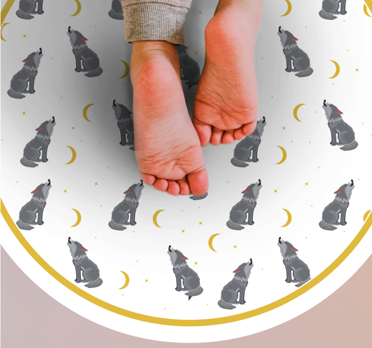 Alfombra vinílica animal print patrón de luna de lobo - TenVinilo