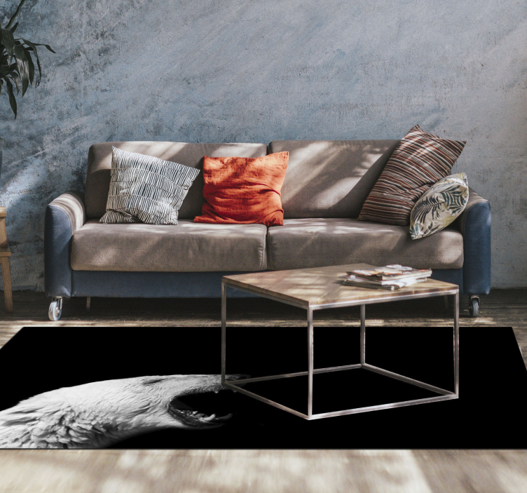 Alfombra vinílica animales perfil de oso polar - TenVinilo