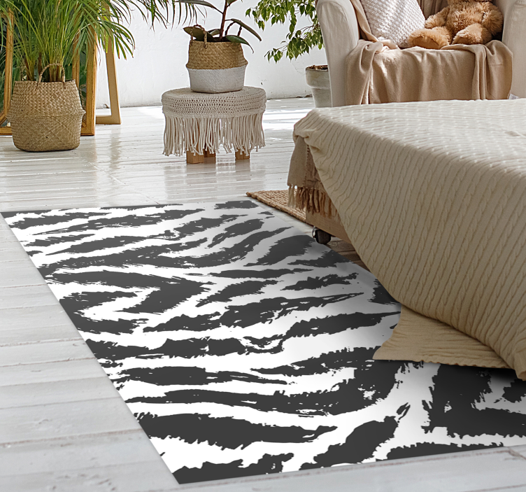 Alfombra vinilo animal print piel tigre blanca - TenVinilo