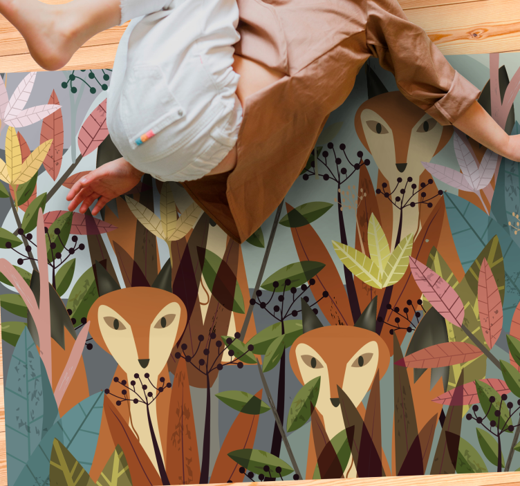 Alfombra vinílica animales arte de la fauna forestal - TenVinilo
