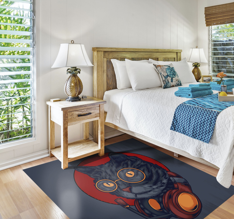 Alfombra vinílica animales felino astronauta - TenVinilo