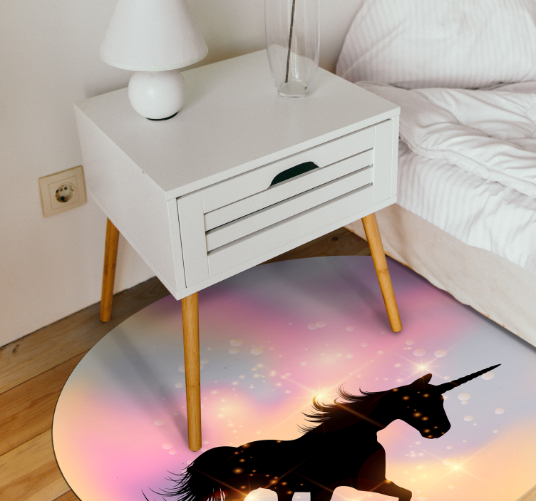 Alfombra vinílica animales unicornio galáctico - TenVinilo