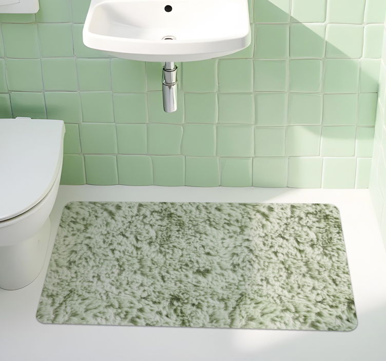 Alfombra vinílica baño imitación de tela verde - TenVinilo