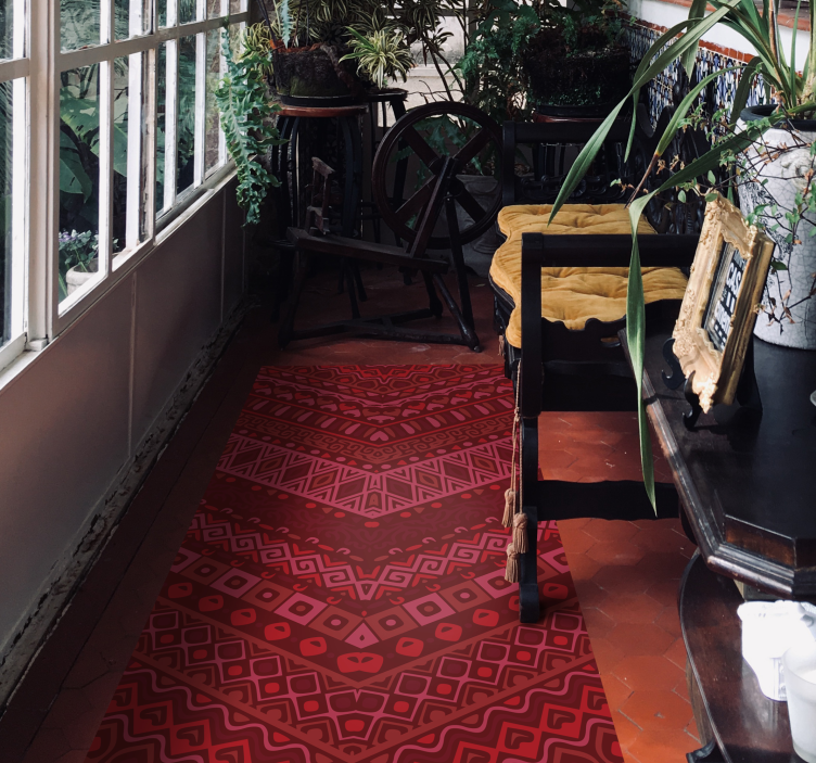 Alfombra vinílica étnica camino con patrón étnico - TenVinilo