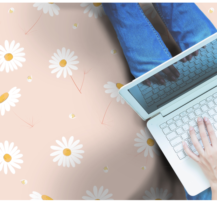 Alfombra vinílica flores arreglo floral de margaritas - TenVinilo