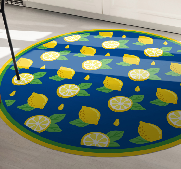 Alfombra vinílica cocina diseño de limón cítrico - TenVinilo