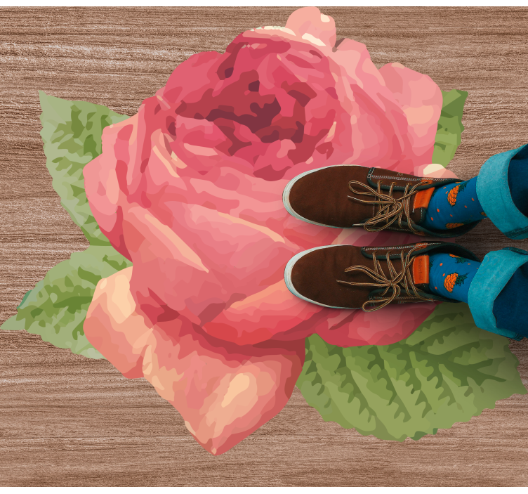 Alfombra vinílica flores flor de rosa vibrante - TenVinilo