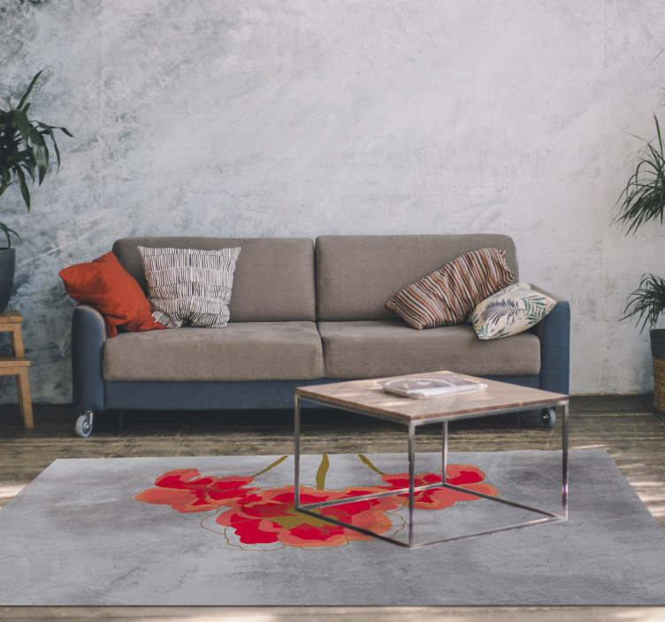 Alfombra vinílica flores trío de flores florales - TenVinilo