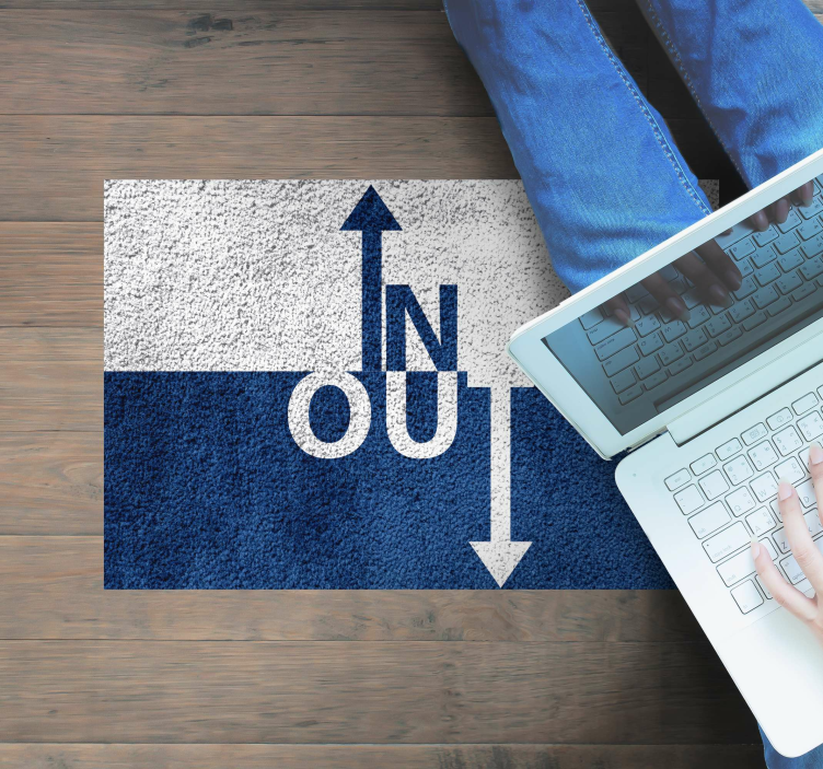 Alfombra vinílica frase en direccional - TenVinilo