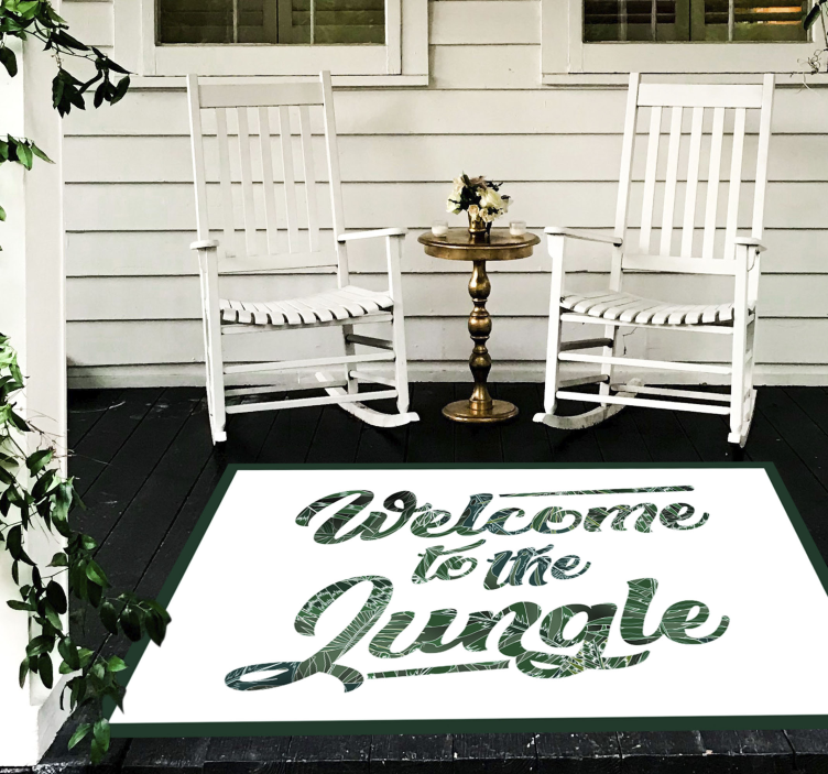Alfombra vinílica frase frase de bienvenida a la jungla - TenVinilo