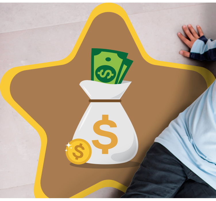 Alfombra vinílica infantil logotipo de la bolsa de dinero - TenVinilo