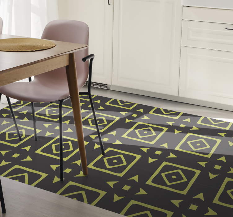Alfombra vinílica geométrica diseño de diamante amarillo - TenVinilo