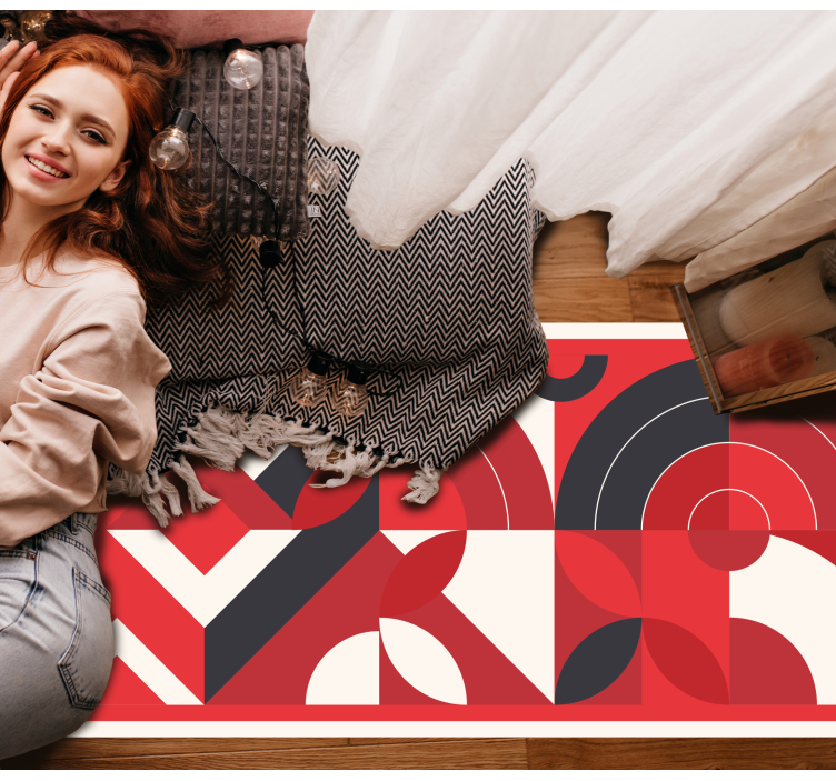 Alfombra vinílica geométrica formas abstractas audaces - TenVinilo