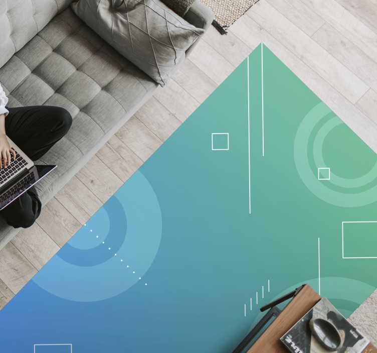 Alfombra vinílica geométrica gradiente geométrico abstracto - TenVinilo