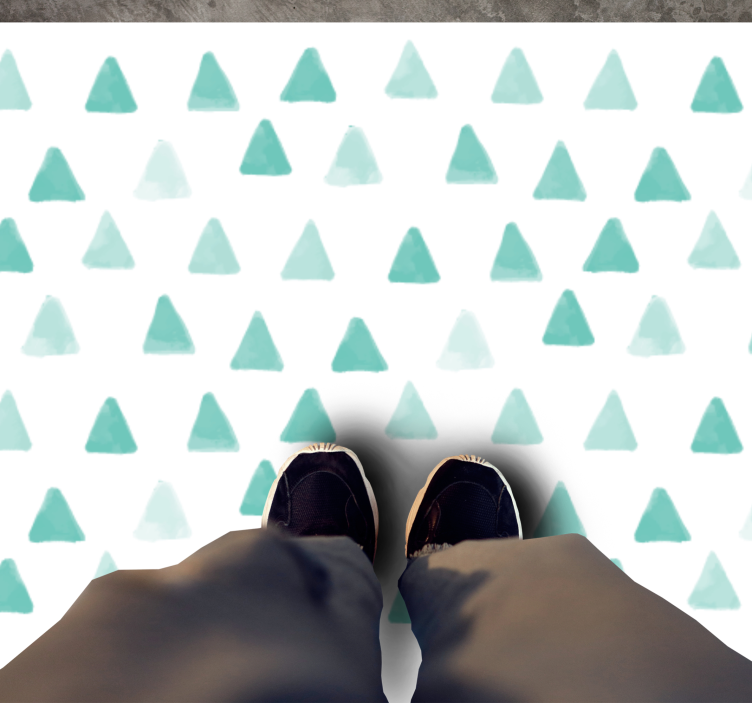 Alfombra vinílica geométrica motivos triangulares - TenVinilo