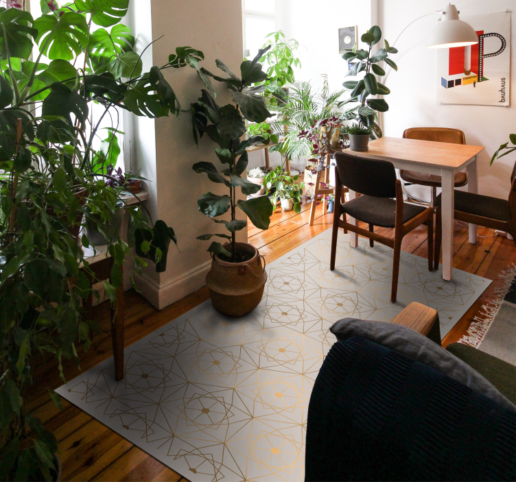 Alfombra de vinilo geométrica patrón abstracto de líneas - TenVinilo