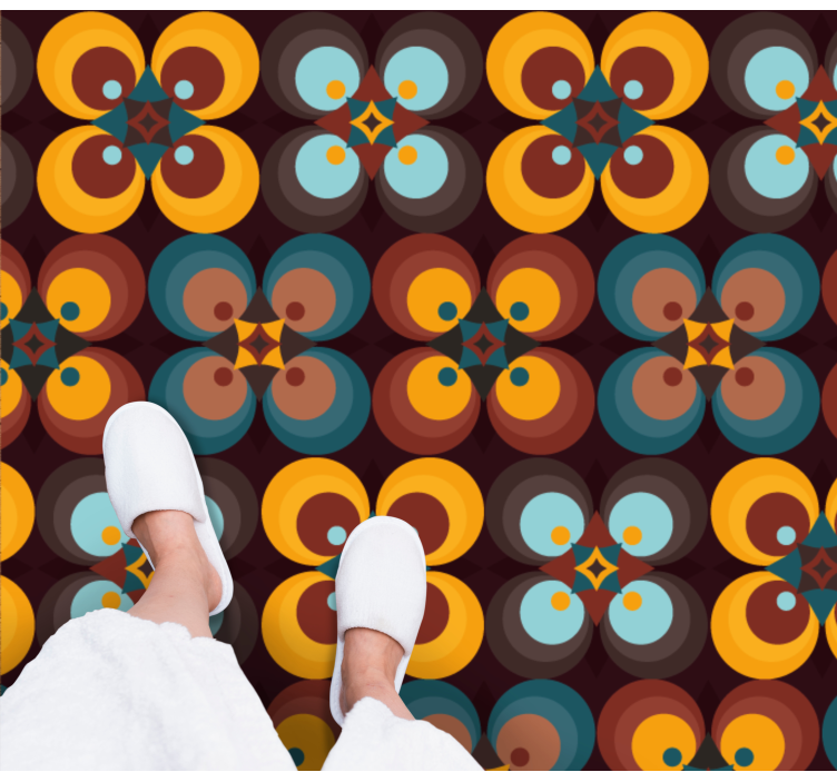 Alfombra vinílica hidráulica patrón circular colorido - TenVinilo