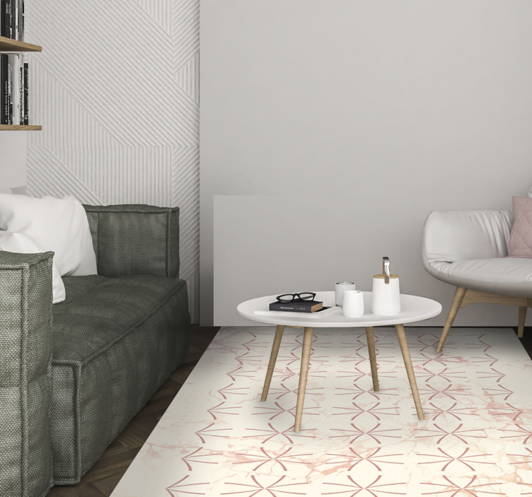 Alfombra vinílica salón patrón de estrella geométrica - TenVinilo