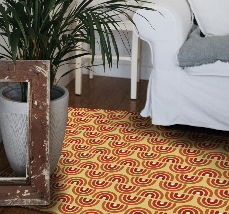 Alfombra vinílica geométrica patrón de ondas de colores - TenVinilo