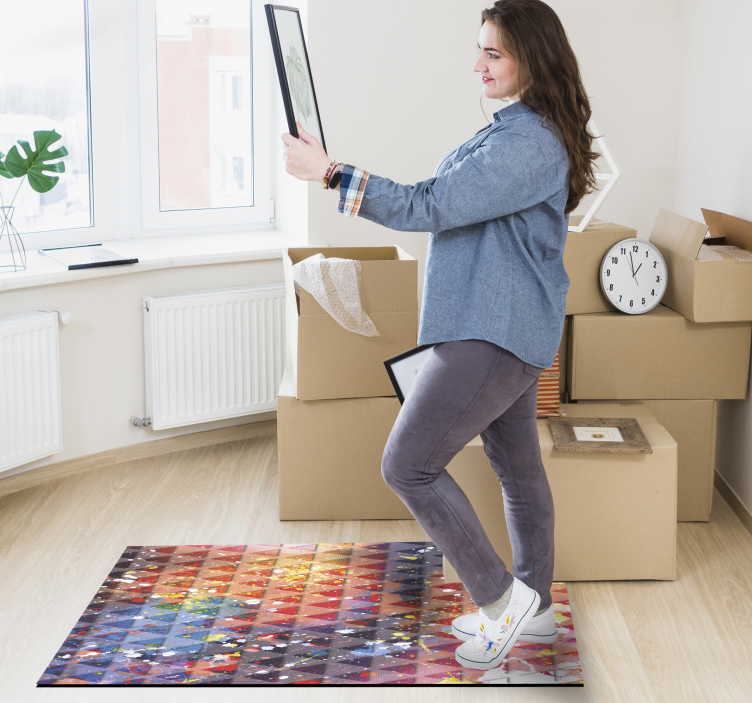 Alfombra de vinilo geométrica resumen de Mosaico Triangular - TenVinilo